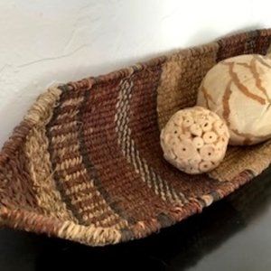 Ethiopian straw Gambela basket with tag